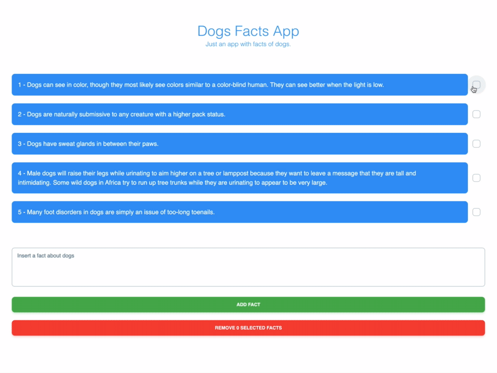 Preview for the Dogs Facts App challenge