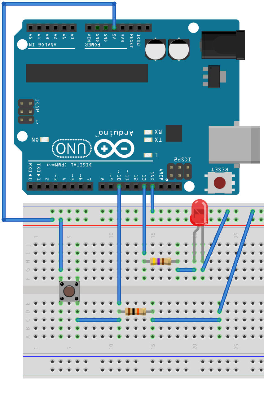 Arduino Uno with breadboard digital Inputs