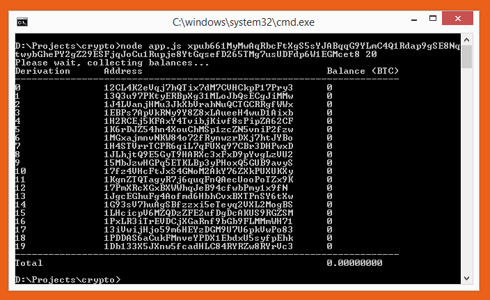 GitHub - jkriddle/bip32-report: Retrieves bitcoin balances for n ...
