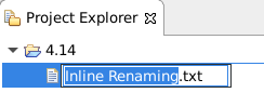 project explorer inline renaming