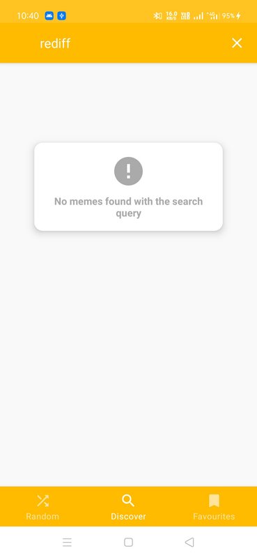 Discover Meme Screen - No results found