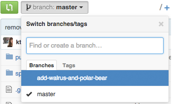 branch dropdown