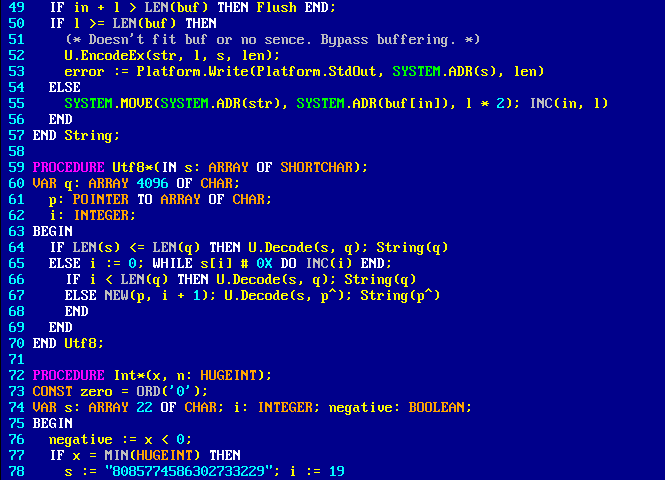 Vim Oberon syntax highlight