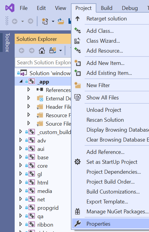 accessing project propeties