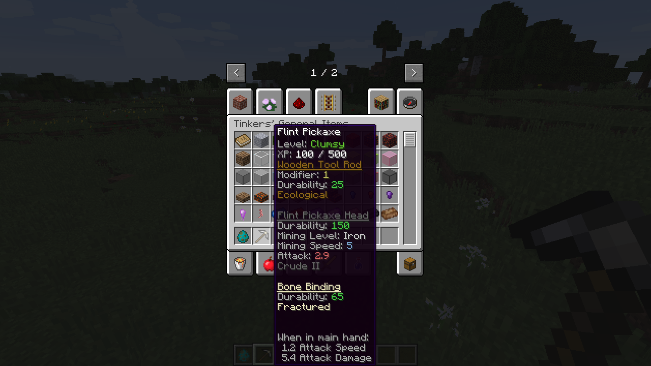 TConstruct item in your hotbar