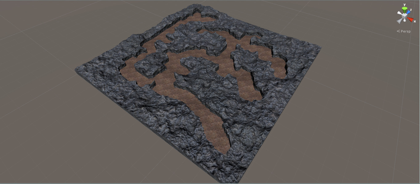 3D cave with height map