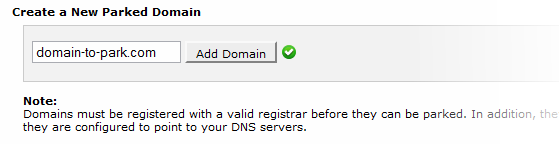 Parking a domain in cPanel