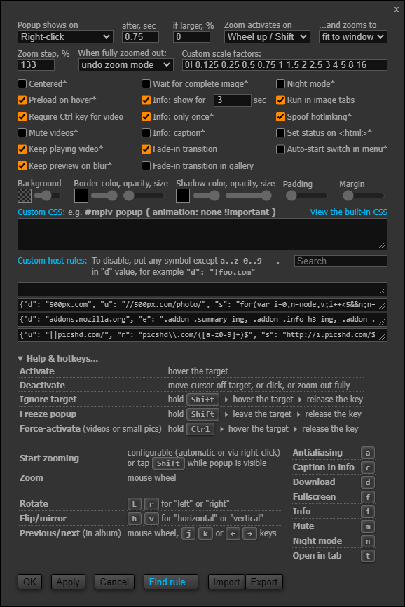 config UI screenshot