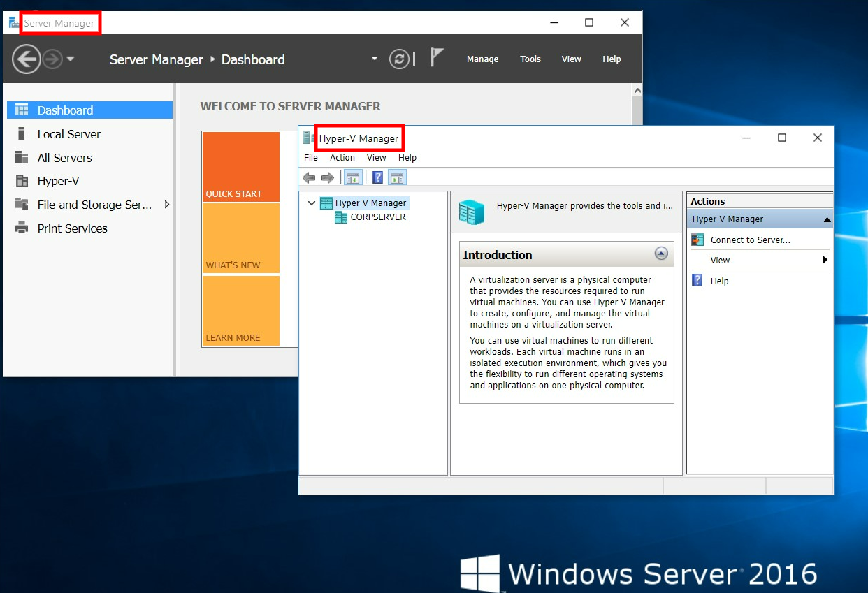 Step 1- Launch Server Manager Hyper-V Manager