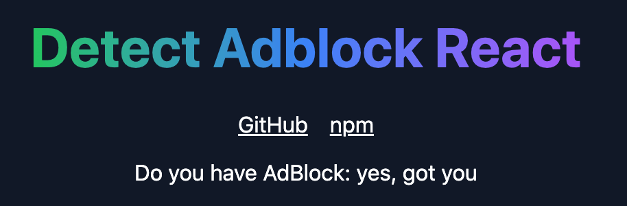 Detect AdBlock React Example