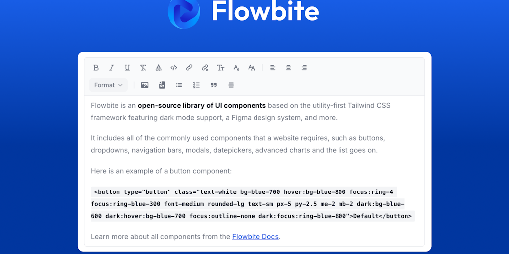 Flowbite WYSIWYG