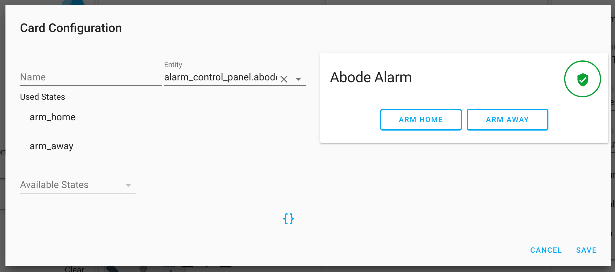 current-alarm-panel