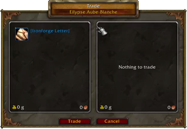 The trading interface