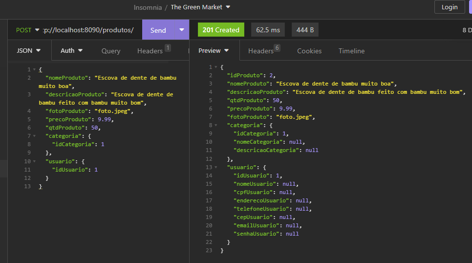 GitHub - EricaArj/The_Green_Market: Projeto ecomerce BackEnd criado com ...
