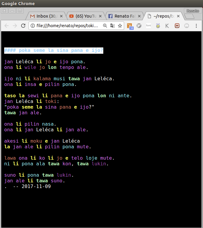 And an HTML export (through :TOhtml Vim command) of the syntax coloring: