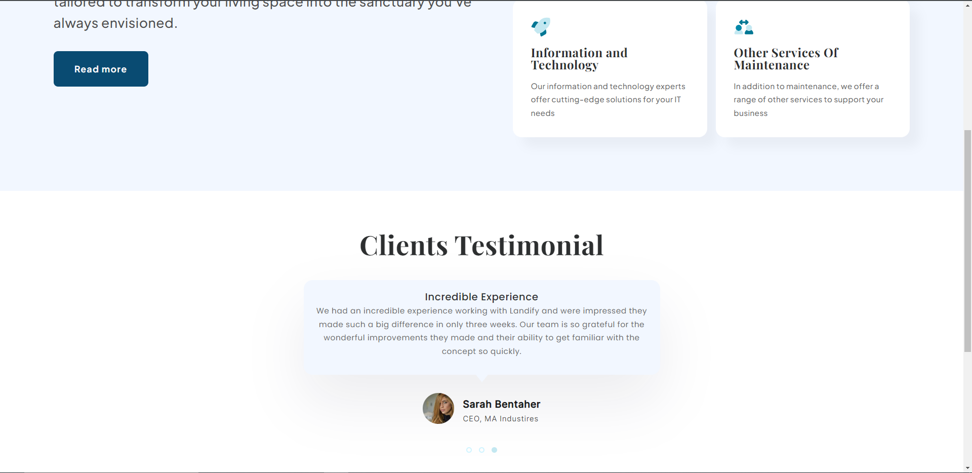 Testimonials Section