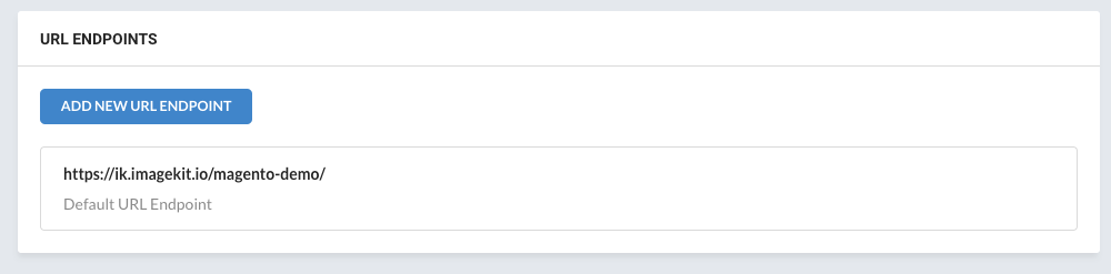 Url Endpoints in ImageKit Dashboard