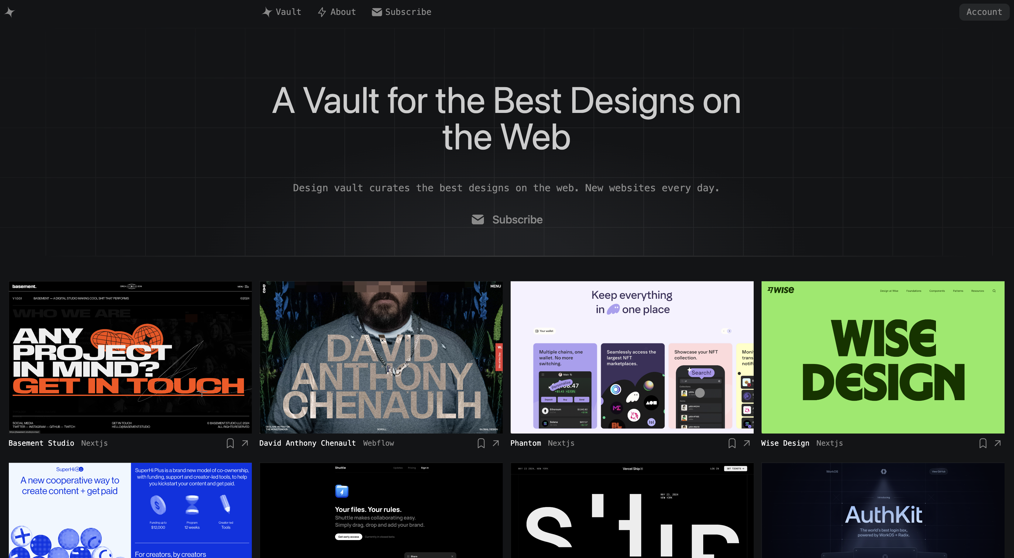 Design Vault Landing Page