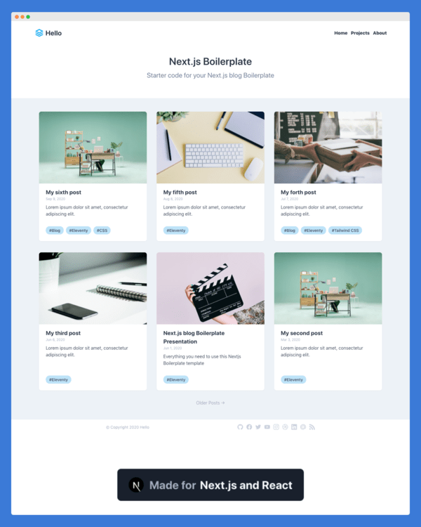 Blue Modern Nextjs Theme premium