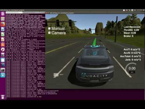 Udacity Lincoln MKZ driving in simulation using our controllers and light detection