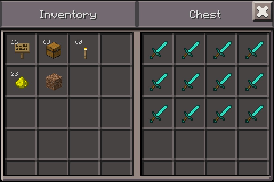 Put items you want to sell into the chest box