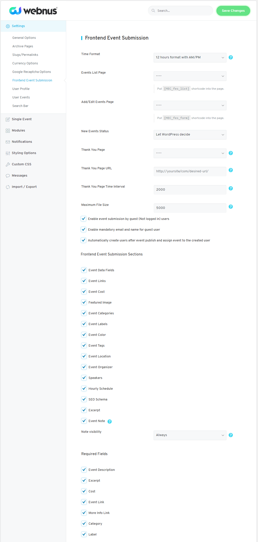 WordPress Event Calendar - Settings 04