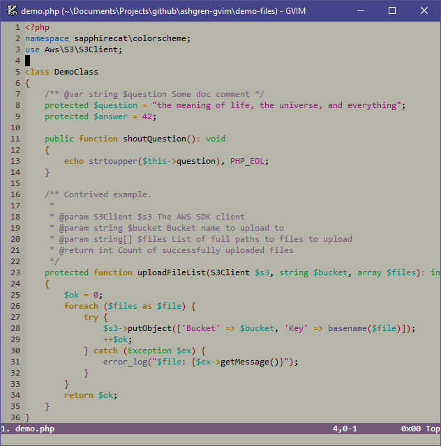 An example using PHP code