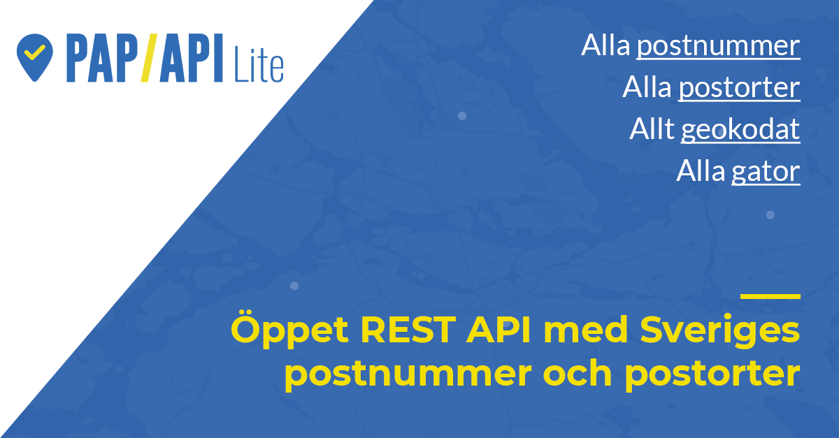 PAP/API Lite - Alla Sveriges postnummer & postorter