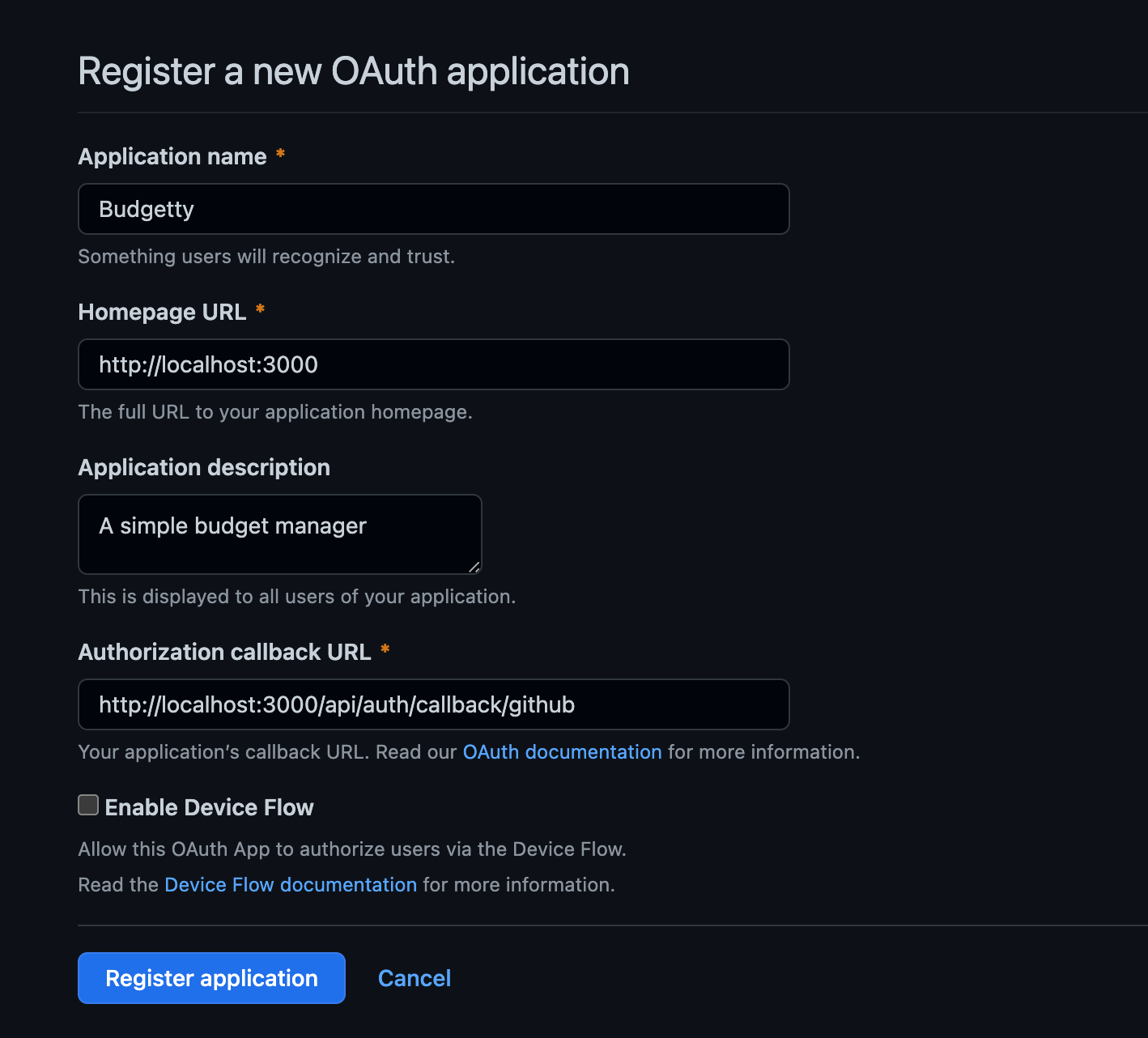 OAuth App Details