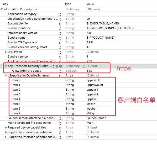 info.plist设置