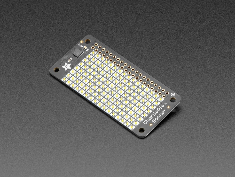 Adafruit Charlieplexed LED Matrix Bonnet - 16x8