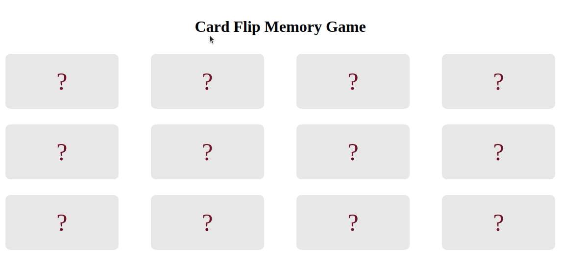 memory matrix game output