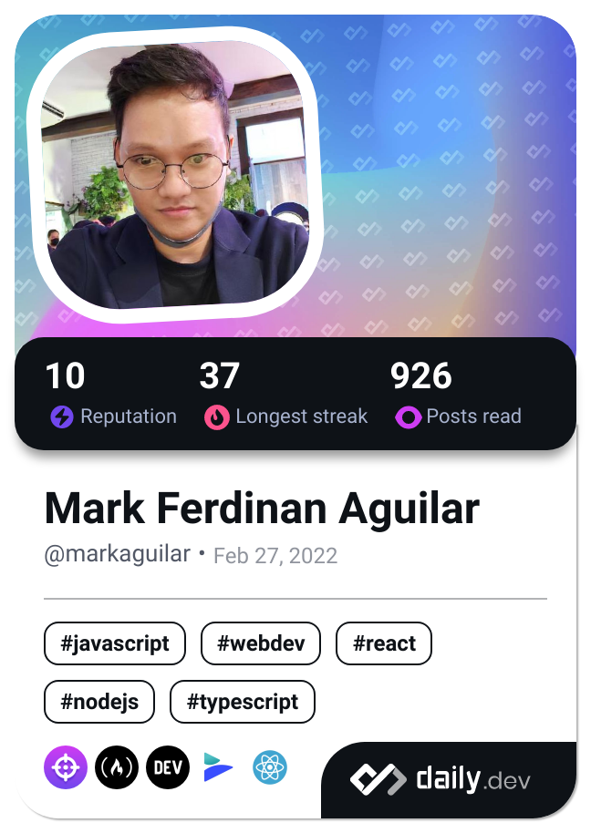 Mark Ferdinan Aguilar's Dev Card