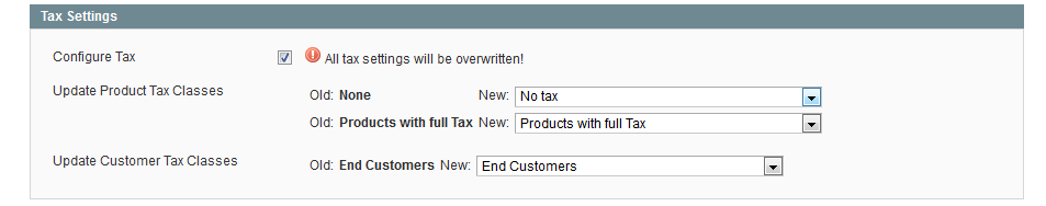 Tax Setup