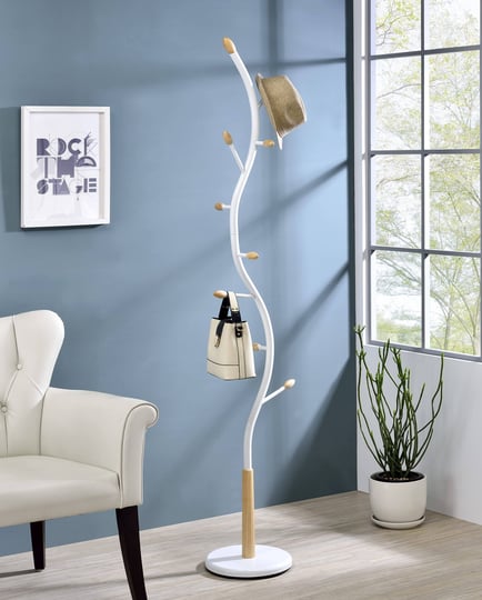 roundhill-furniture-arles-9-hook-metal-standing-coat-rack-white-and-oak-1