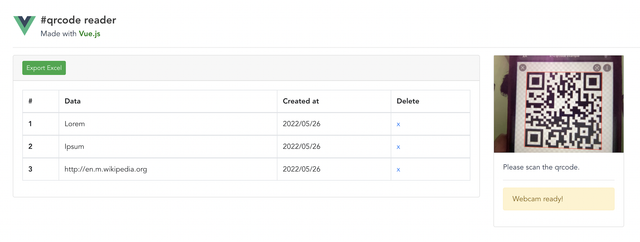 "Vue qrcode reader"