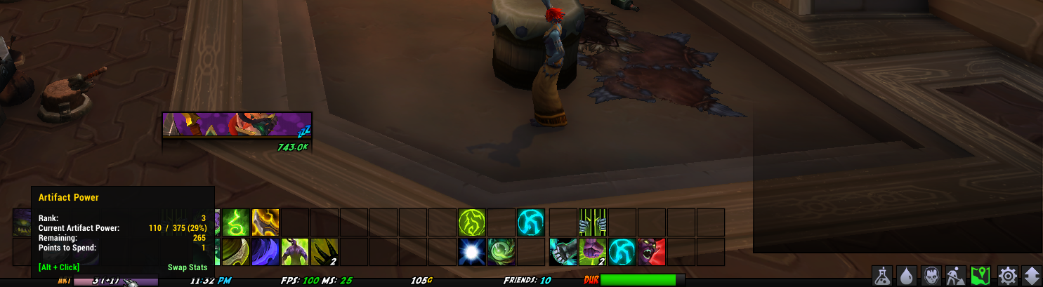 Artifact bar tooltip