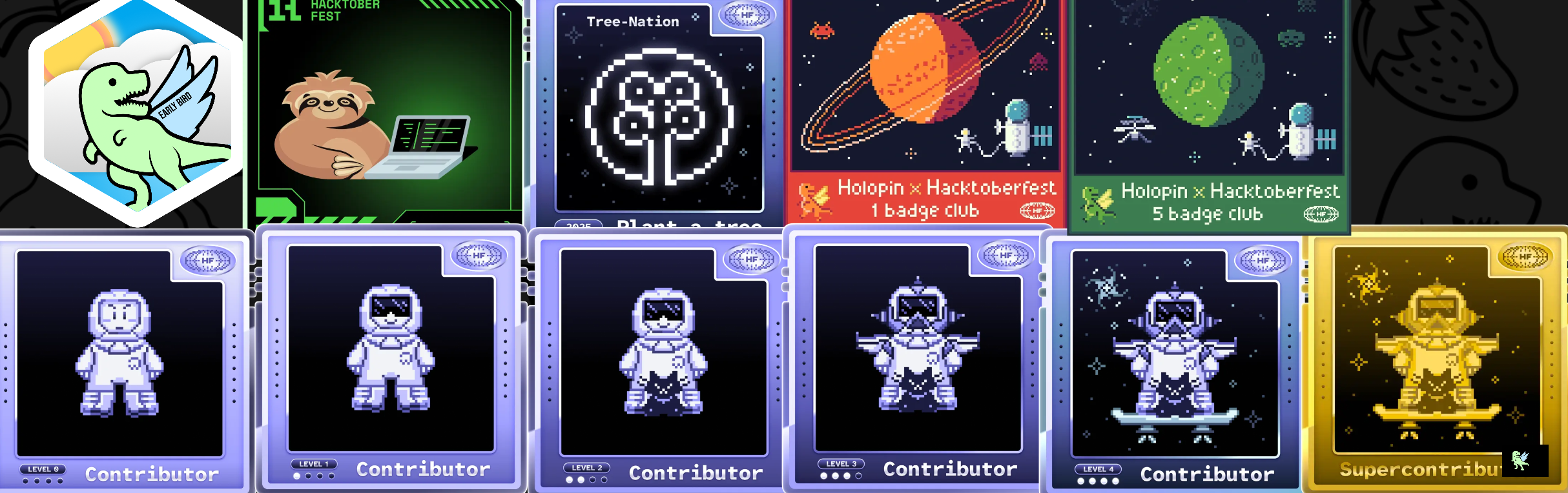 An image of @urayushjain's Holopin badges, which is a link to view their full Holopin profile