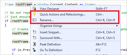 Effettuare il refactoring in Visual Studio