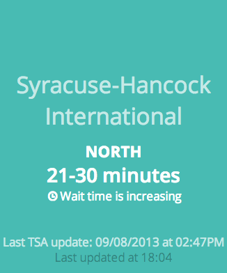 TSA Wait Time Dashing Widget