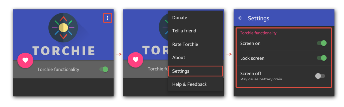 Check Torchie Settings