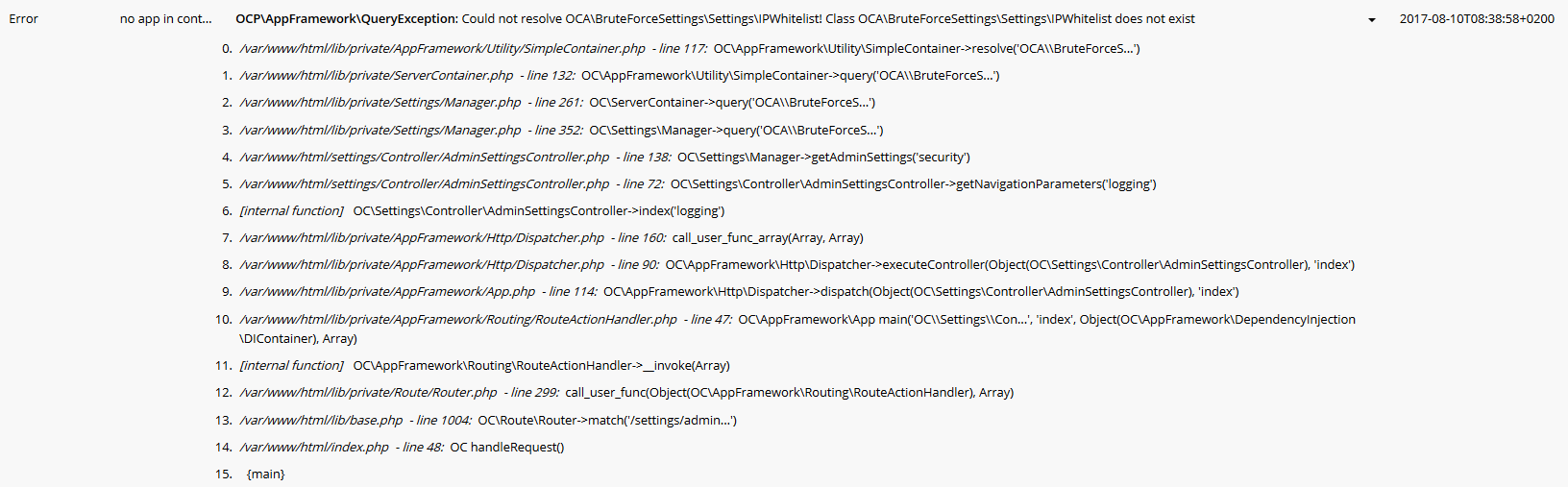 Nextcloud log