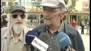 Old man interrupts interview with animal noise