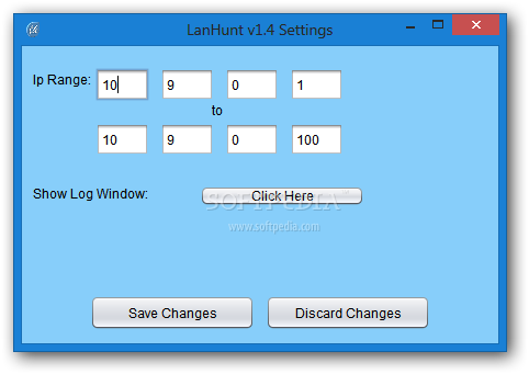 LanHunt 1.4 - IP range settings