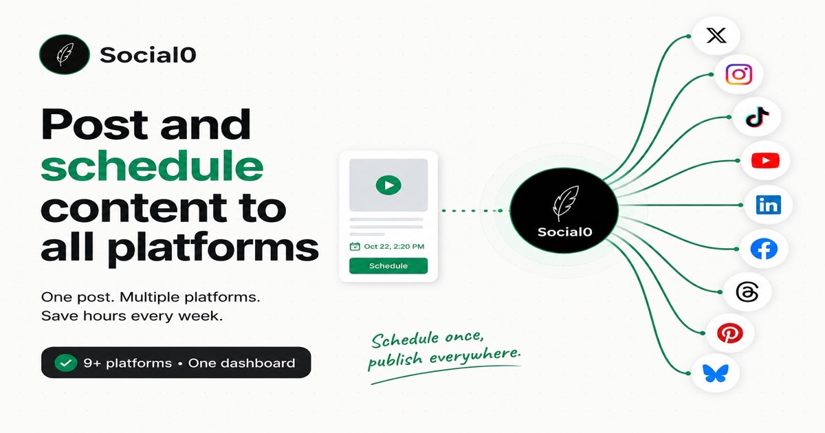 Social0: post and schedule content to all platforms