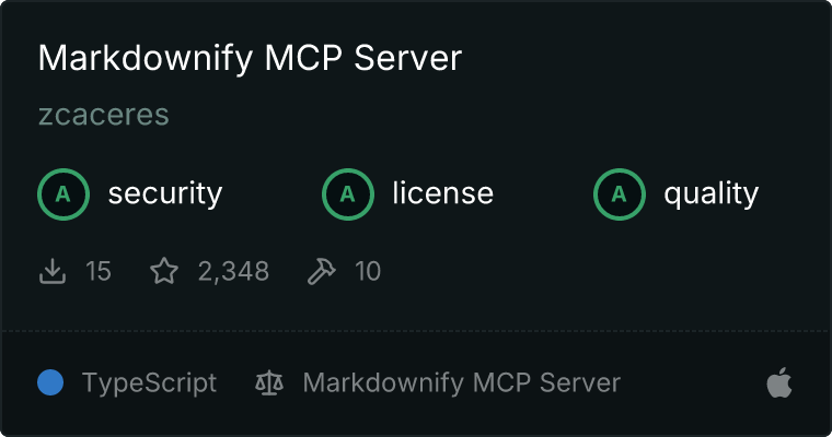 Markdownify Server MCP server
