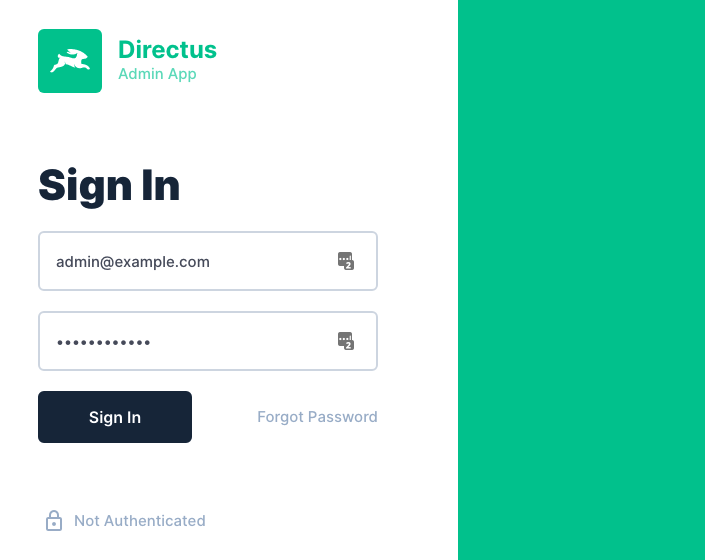 Directus Admin Login