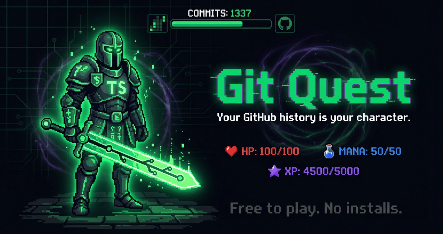 Git Quest — a free RPG where your GitHub history is your character