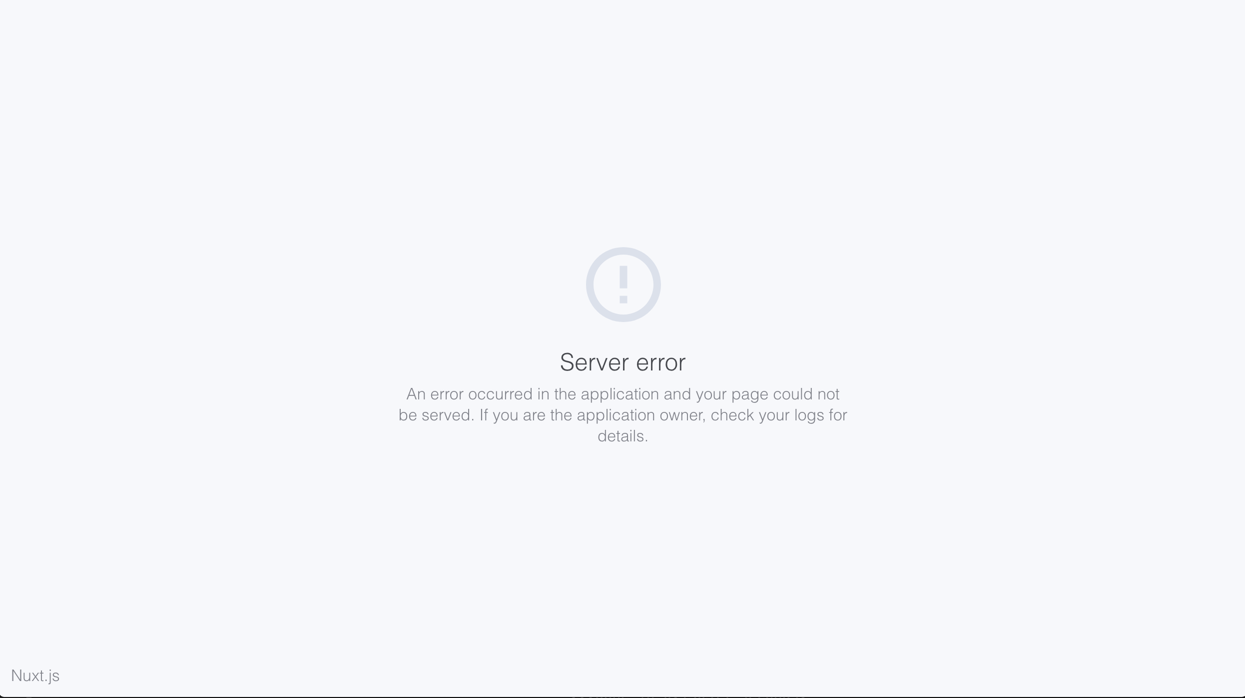 Nuxt Server Error