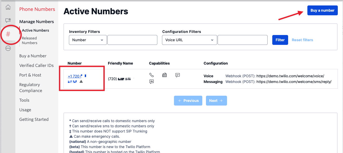 Twilio Phone Number